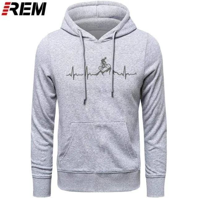 Hoodies Mountainbike Herzschlag Lustige MTB Dirt Bike Plus Benutzerdefinierte Langarm Herren Mode Familie Baumwolle Hoodies, Sweatshirts