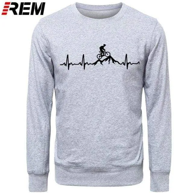 Hoodies Mountainbike Herzschlag Lustige MTB Dirt Bike Plus Benutzerdefinierte Langarm Herren Mode Familie Baumwolle Hoodies, Sweatshirts