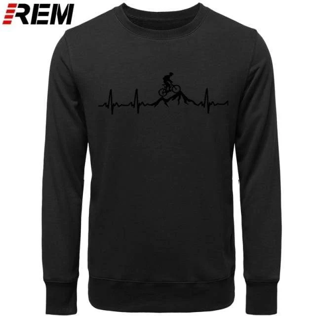 Hoodies Mountainbike Herzschlag Lustige MTB Dirt Bike Plus Benutzerdefinierte Langarm Herren Mode Familie Baumwolle Hoodies, Sweatshirts