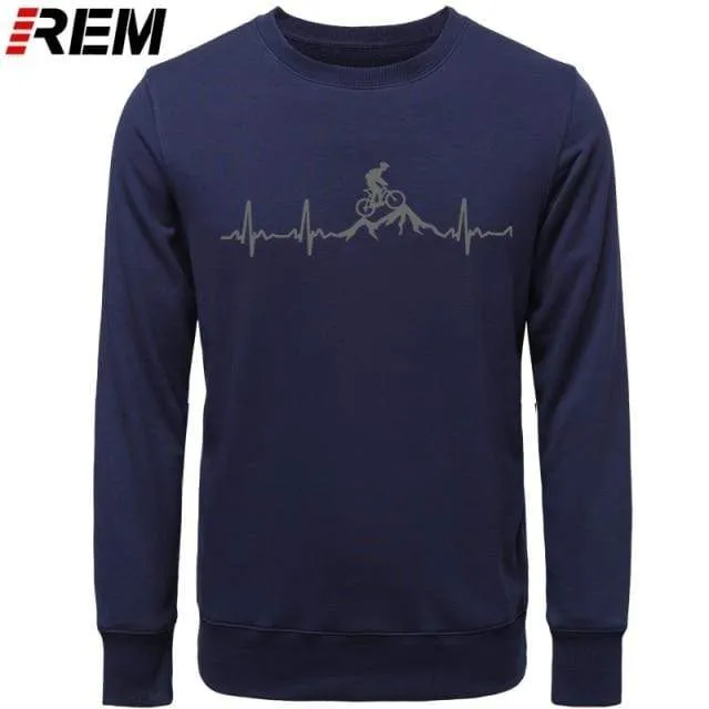 Hoodies Mountainbike Herzschlag Lustige MTB Dirt Bike Plus Benutzerdefinierte Langarm Herren Mode Familie Baumwolle Hoodies, Sweatshirts
