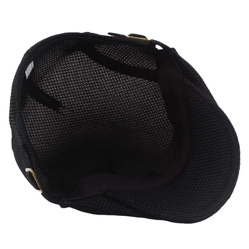 Sommer Herren Baskenmütze Einfarbig Hohl Mesh Cap Atmungsaktiv Einstellbar damen Sonnenhut