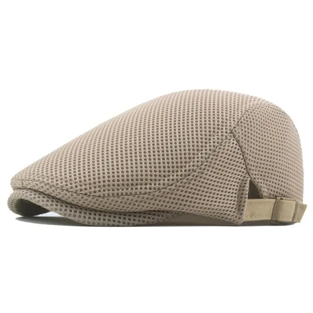 Sommer Herren Baskenmütze Einfarbig Hohl Mesh Cap Atmungsaktiv Einstellbar damen Sonnenhut