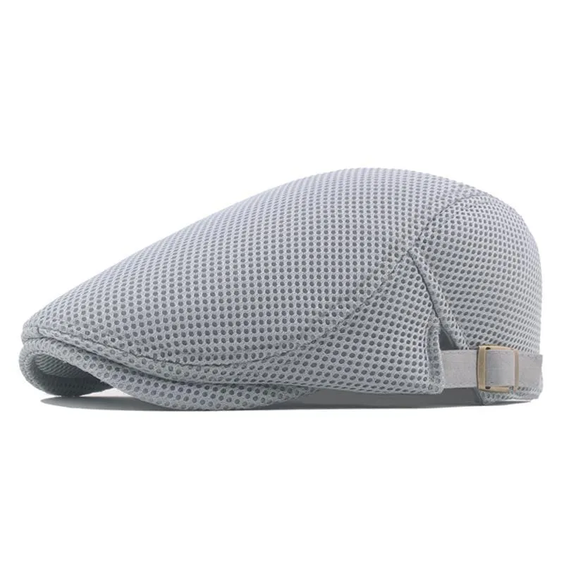 Sommer Herren Baskenmütze Einfarbig Hohl Mesh Cap Atmungsaktiv Einstellbar damen Sonnenhut