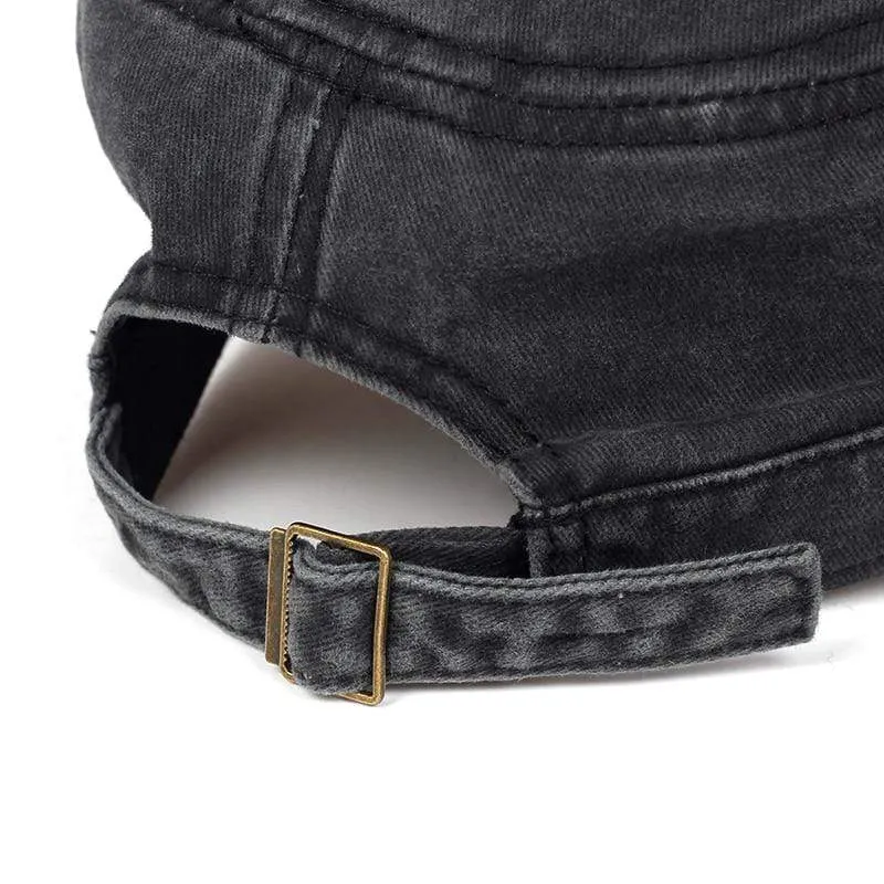 Vintage Flat Top Herren gewaschene Mützen und Hut verstellbare dickere Mütze Winter warme Militärmützen für Männer