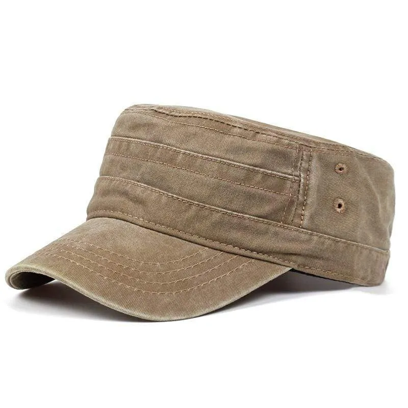 Vintage Flat Top Herren gewaschene Mützen und Hut verstellbare dickere Mütze Winter warme Militärmützen für Männer