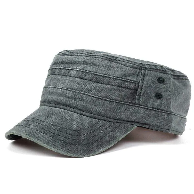 Vintage Flat Top Herren gewaschene Mützen und Hut verstellbare dickere Mütze Winter warme Militärmützen für Männer