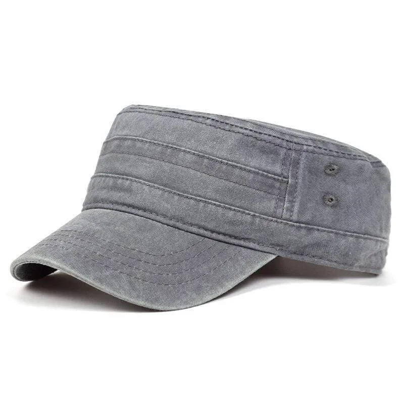 Vintage Flat Top Herren gewaschene Mützen und Hut verstellbare dickere Mütze Winter warme Militärmützen für Männer