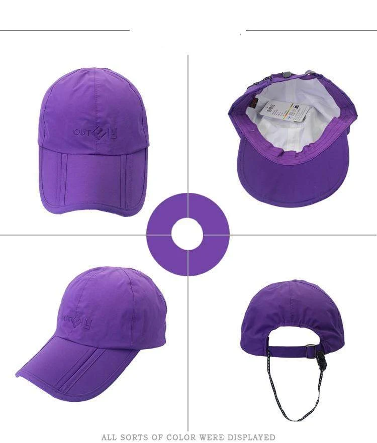 Atmungsaktive wasserdichte Schirmmütze für Outdoor-Reisen, Bergsteigen, faltbar, Anti-UV-Sonnenhut für Herren