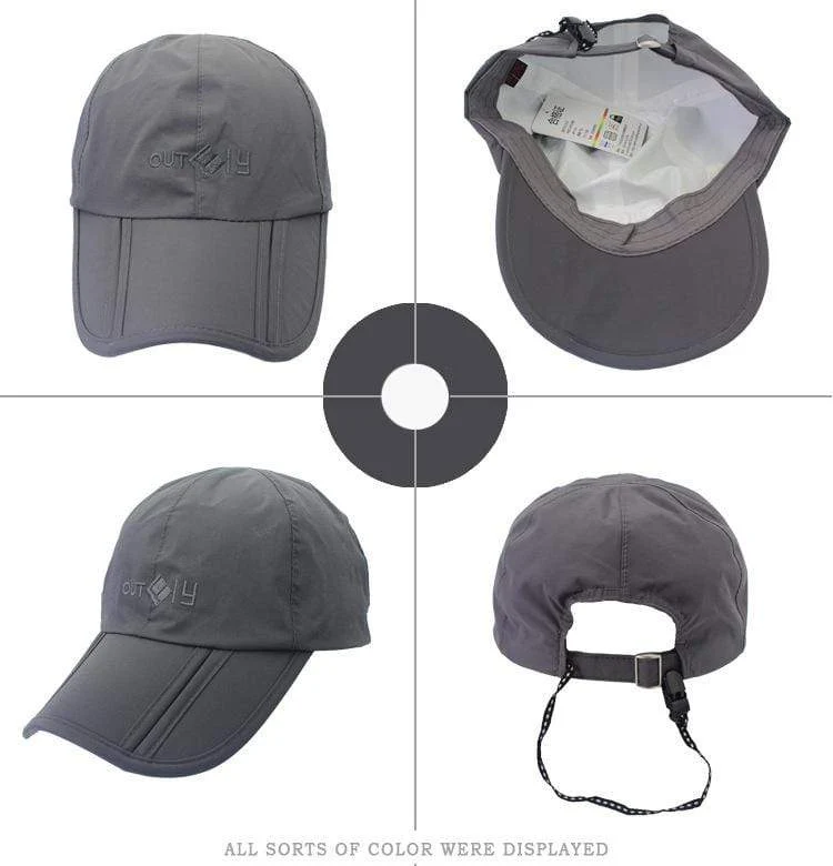 Atmungsaktive wasserdichte Schirmmütze für Outdoor-Reisen, Bergsteigen, faltbar, Anti-UV-Sonnenhut für Herren
