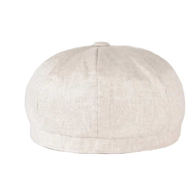 Sommer-Leinen-Zeitungsjunge-Mütze für Herren und Damen, Fischgrätmuster, Bakerboy-Kappen, leicht, atmungsaktiv, flacher Hut, Apfel-Baskenmütze, 007