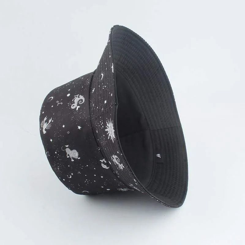 Galaxy Stars Print Panamahut Mütze Wende-Eimerhut Sommer Sonnenhüte für Damen Herren Gorro