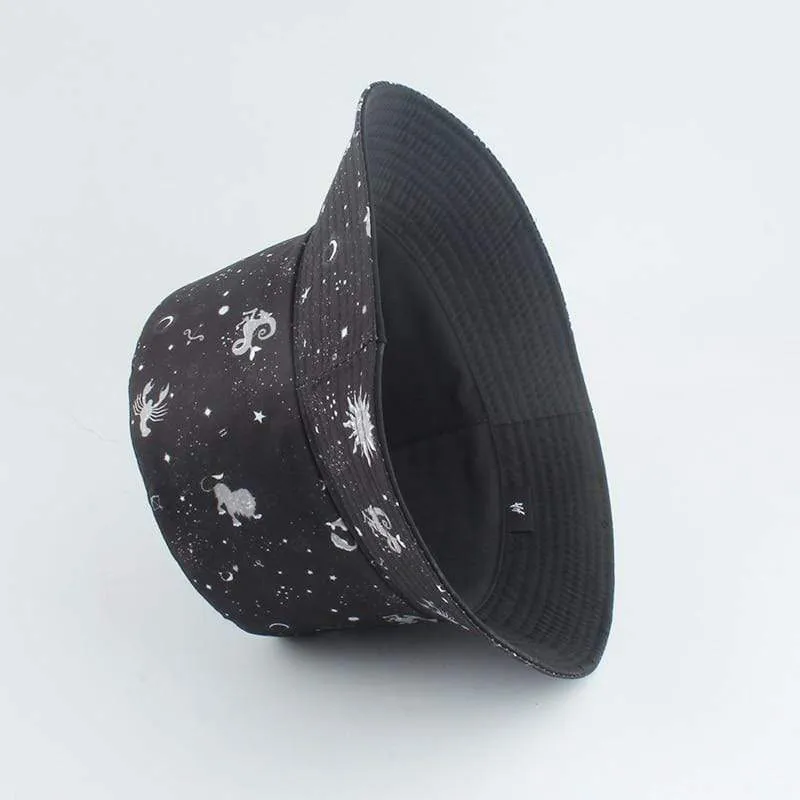 Galaxy Stars Print Panamahut Mütze Wende-Eimerhut Sommer Sonnenhüte für Damen Herren Gorro