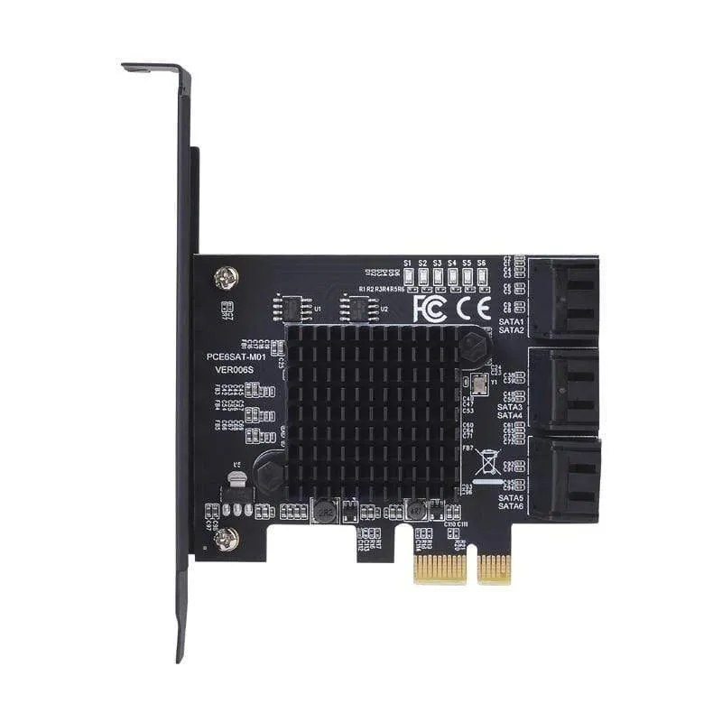 6/4 Port SATA III PCIe Karte, PCIe SATA III Controller Karte zu 6 GB/s interner Adapter Konverter PCI SATA 3.0 Erweiterungskarten-Riser