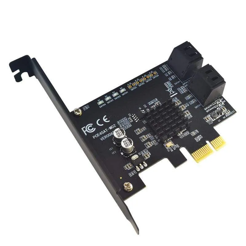 6/4 Port SATA III PCIe Karte, PCIe SATA III Controller Karte zu 6 GB/s interner Adapter Konverter PCI SATA 3.0 Erweiterungskarten-Riser