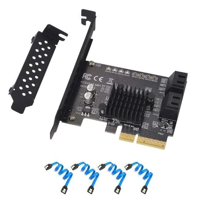 6/4 Port SATA III PCIe Karte, PCIe SATA III Controller Karte zu 6 GB/s interner Adapter Konverter PCI SATA 3.0 Erweiterungskarten-Riser