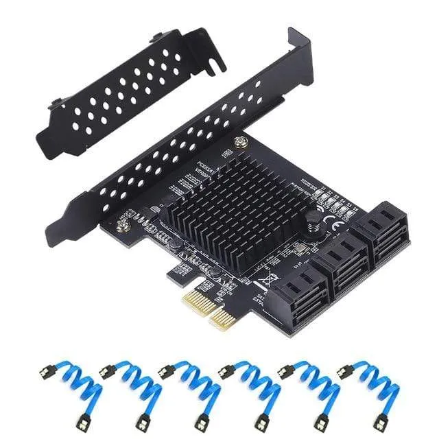 6/4 Port SATA III PCIe Karte, PCIe SATA III Controller Karte zu 6 GB/s interner Adapter Konverter PCI SATA 3.0 Erweiterungskarten-Riser