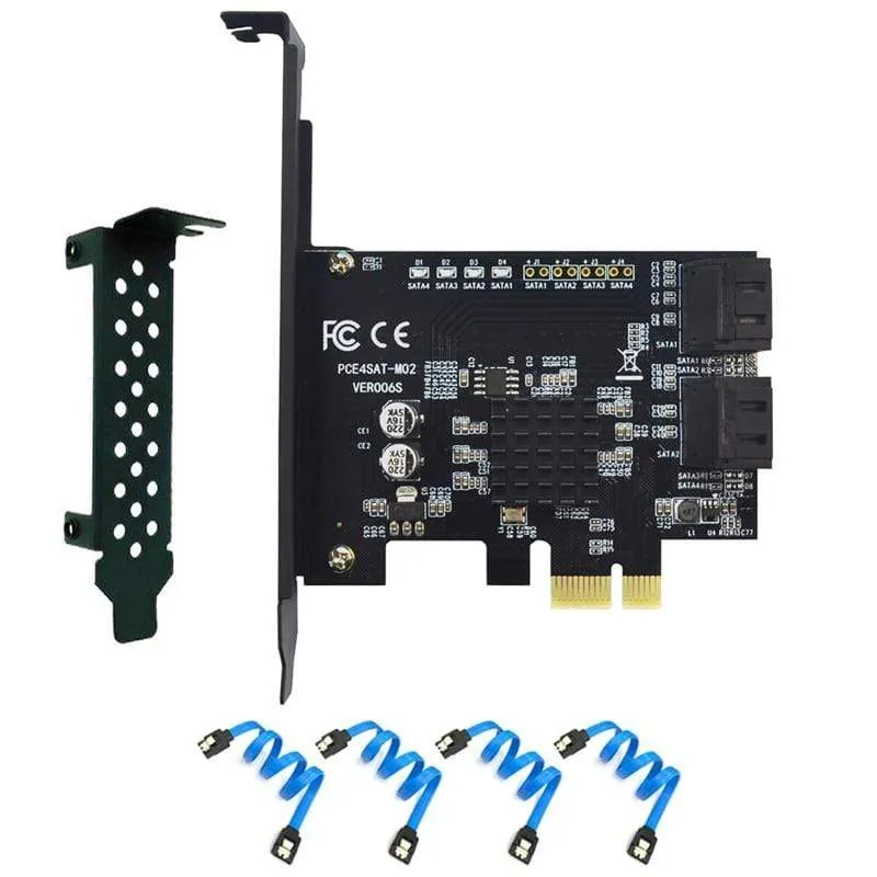 6/4 Port SATA III PCIe Karte, PCIe SATA III Controller Karte zu 6 GB/s interner Adapter Konverter PCI SATA 3.0 Erweiterungskarten-Riser