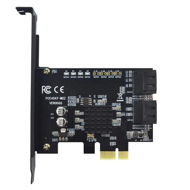 6/4 Port SATA III PCIe Karte, PCIe SATA III Controller Karte zu 6 GB/s interner Adapter Konverter PCI SATA 3.0 Erweiterungskarten-Riser