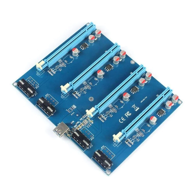 PCI-Express PCIe 1 bis 4 PCI Express 16X-Steckplätze Riser-Karte PCI-E 1X an externen 4-Steckplatz-Adapter PCIe-Port-Multiplikator für den Bergbau