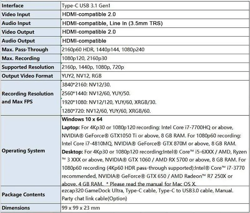 HDMI-Game-Capture-Karte, Live-Stream und Aufnahme in 4K30P oder 1080P 120 Hz, HDR-Video-Pass-Through mit bis zu 240 Bildern pro Sekunde, extrem niedrige Latenz