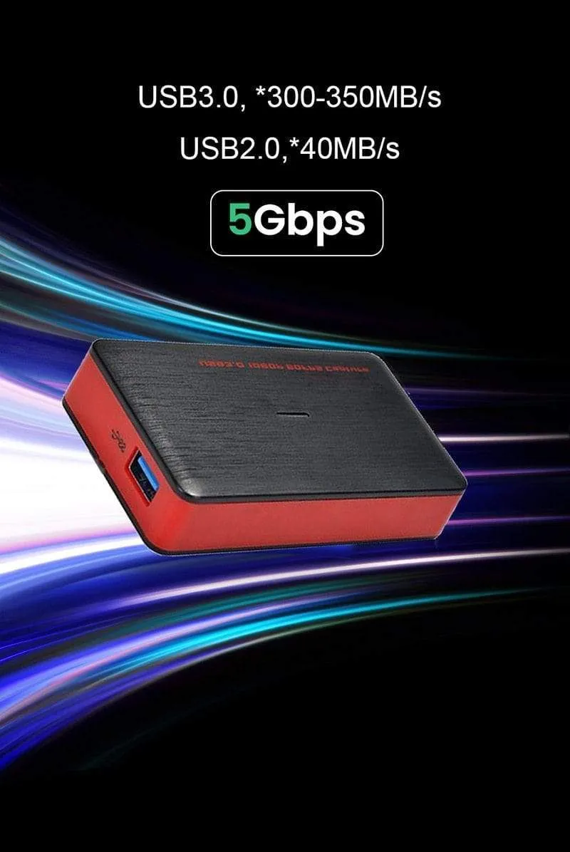 261 1080P 60fps Audio-Video-Aufnahmekarte für iOS-Telefonspiel HD-Kamera-Aufnahmebox HDMI auf USB 3.0 PC Live-Streaming-Platte