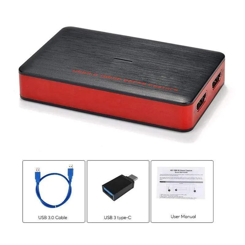 261 1080P 60fps Audio-Video-Aufnahmekarte für iOS-Telefonspiel HD-Kamera-Aufnahmebox HDMI auf USB 3.0 PC Live-Streaming-Platte