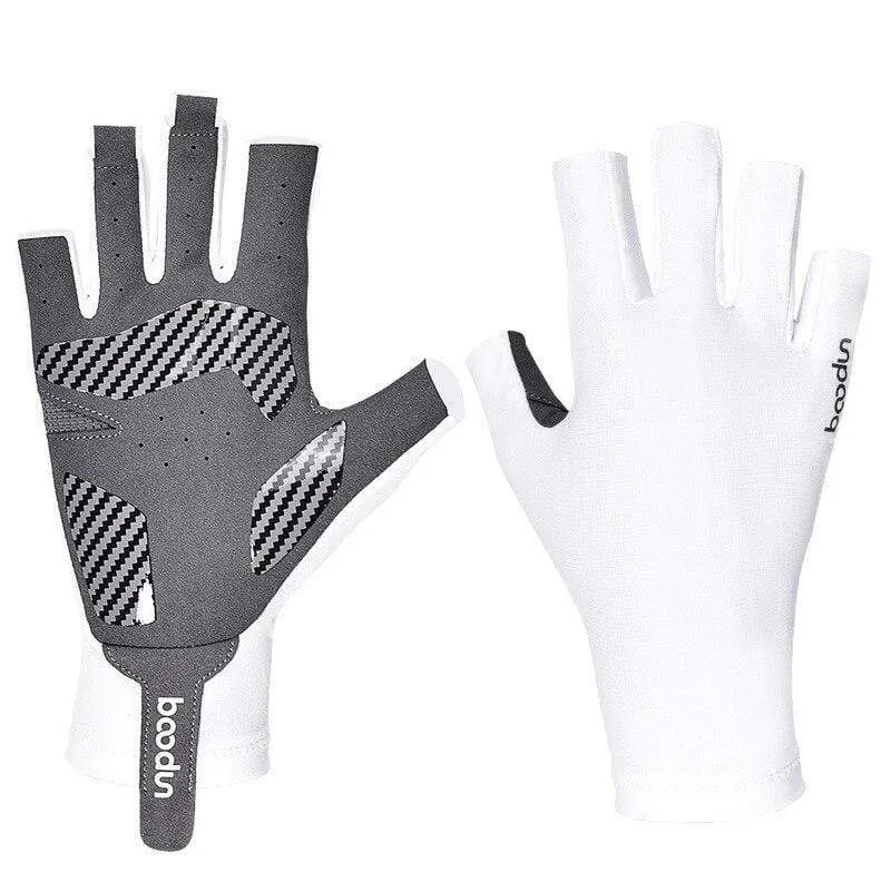 Sommer Angelhandschuhe für Männer und Frauen, halber Finger, atmungsaktiv, kühles Gewebe, rutschfestes Silikon, Köderangeln, Segeln, Sporthandschuh