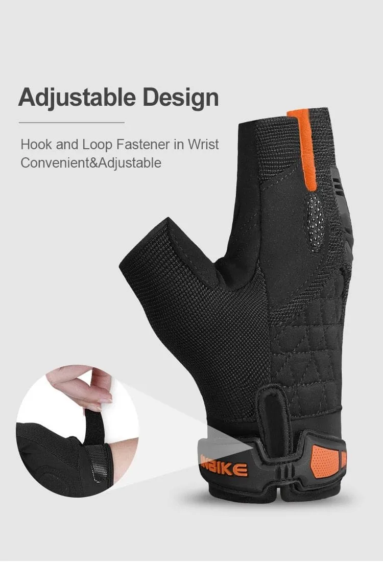 Motorradhandschuhe Halbfinger Fingerlose Motorradhandschuhe Herren Damen Sommer Atmungsaktiv Radfahren Stoßfest MTB Sport Gym