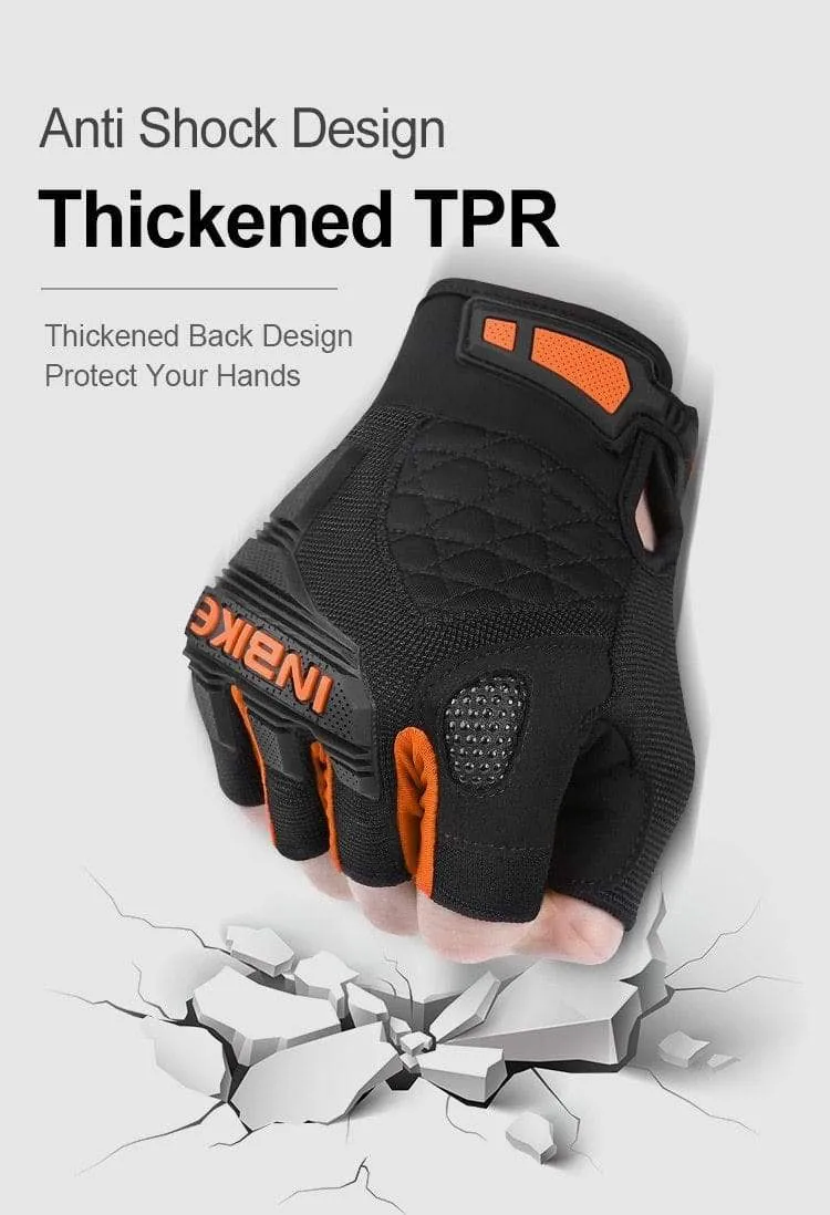Motorradhandschuhe Halbfinger Fingerlose Motorradhandschuhe Herren Damen Sommer Atmungsaktiv Radfahren Stoßfest MTB Sport Gym