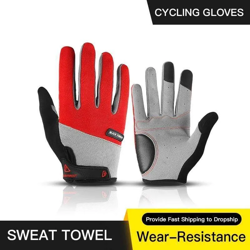 Outdoor Herren Vollfinger Fahrradhandschuhe Guantes Ciclismo Rennrad Mountainbike MTB Handschuhe Lange Finger Fahrradhandschuhe ML XL