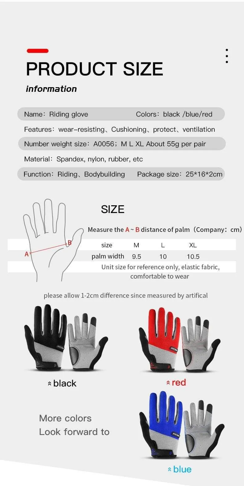 Outdoor Herren Vollfinger Fahrradhandschuhe Guantes Ciclismo Rennrad Mountainbike MTB Handschuhe Lange Finger Fahrradhandschuhe ML XL