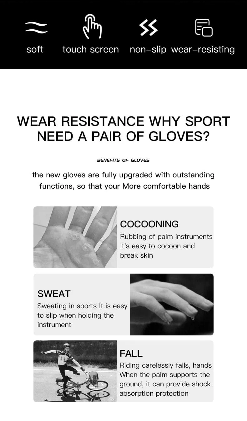 Outdoor Herren Vollfinger Fahrradhandschuhe Guantes Ciclismo Rennrad Mountainbike MTB Handschuhe Lange Finger Fahrradhandschuhe ML XL