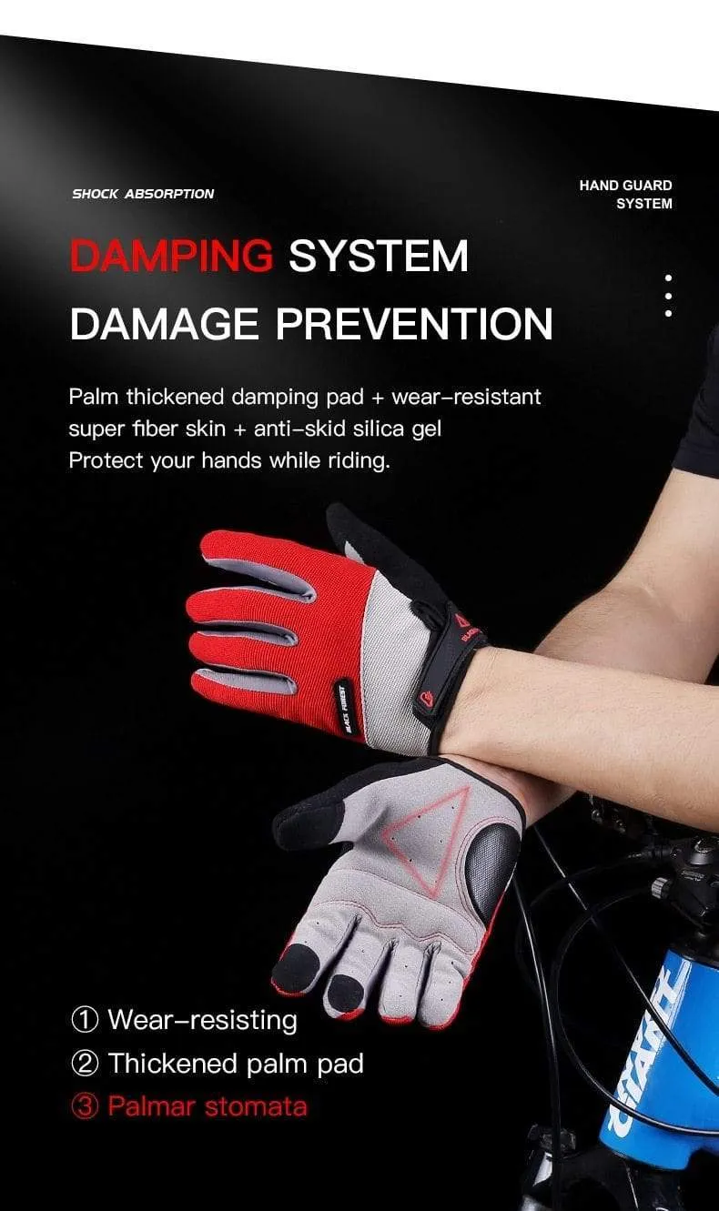 Outdoor Herren Vollfinger Fahrradhandschuhe Guantes Ciclismo Rennrad Mountainbike MTB Handschuhe Lange Finger Fahrradhandschuhe ML XL