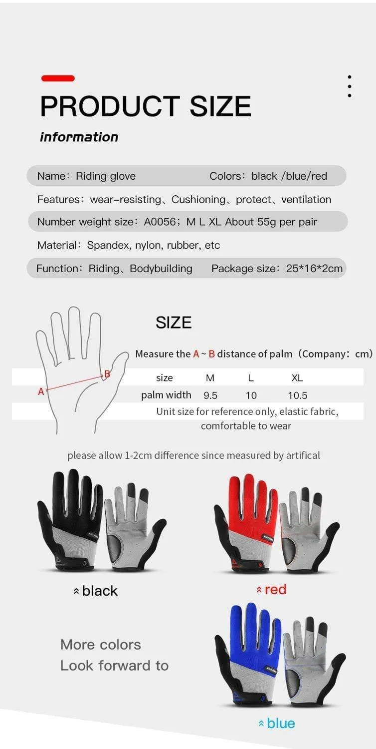 Outdoor Herren Vollfinger Fahrradhandschuhe Guantes Ciclismo Rennrad Mountainbike MTB Handschuhe Lange Finger Fahrradhandschuhe ML XL