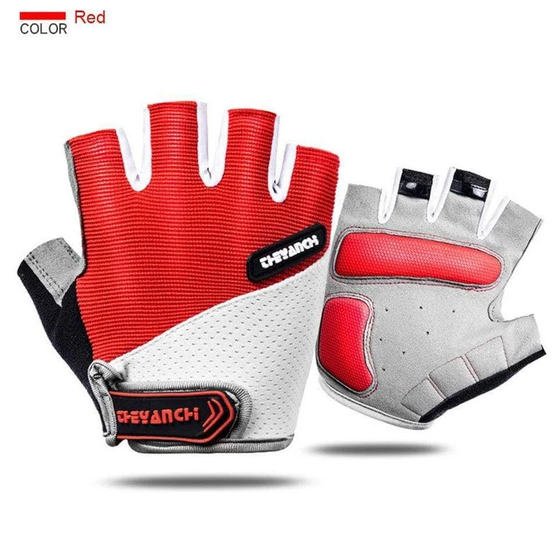Atmungsaktive Halbfinger-Fahrradhandschuhe mit Anti-Rutsch-Pad, Motorrad-MTB-Rennradhandschuhe, Herren- und Damen-Sport-Fahrradhandschuhe