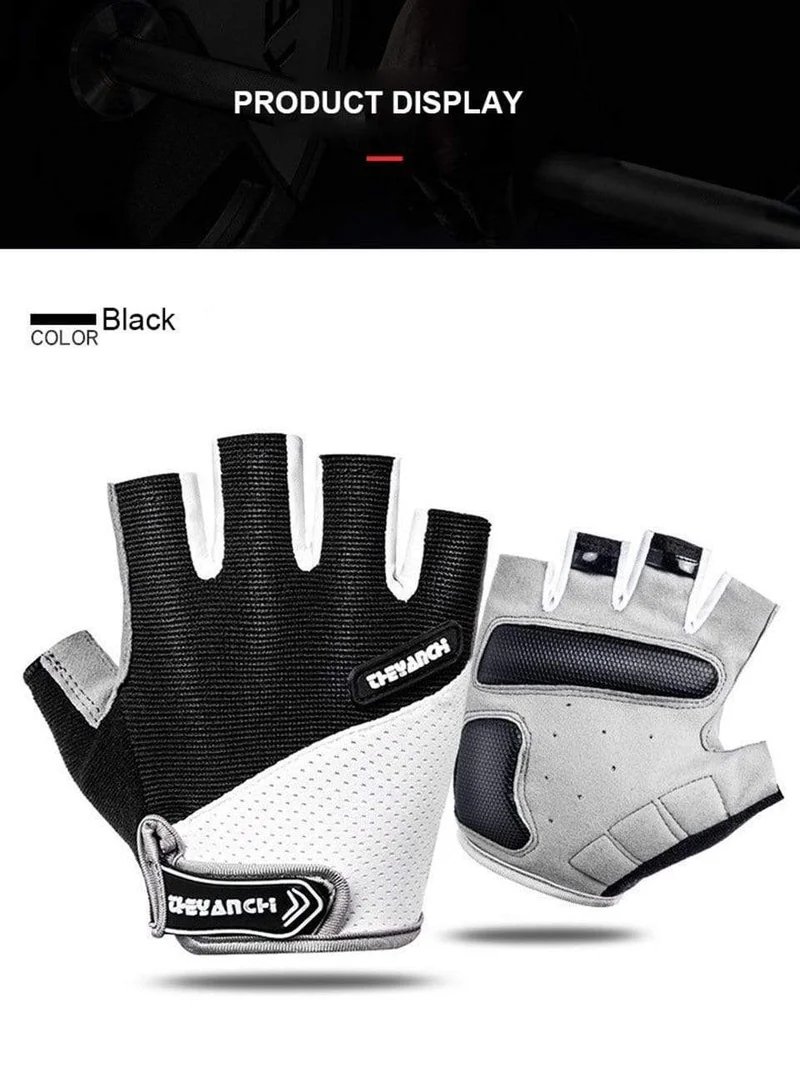 Atmungsaktive Halbfinger-Fahrradhandschuhe mit Anti-Rutsch-Pad, Motorrad-MTB-Rennradhandschuhe, Herren- und Damen-Sport-Fahrradhandschuhe