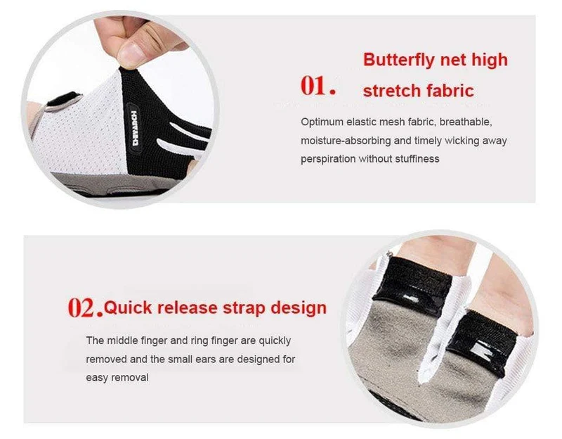 Atmungsaktive Halbfinger-Fahrradhandschuhe mit Anti-Rutsch-Pad, Motorrad-MTB-Rennradhandschuhe, Herren- und Damen-Sport-Fahrradhandschuhe