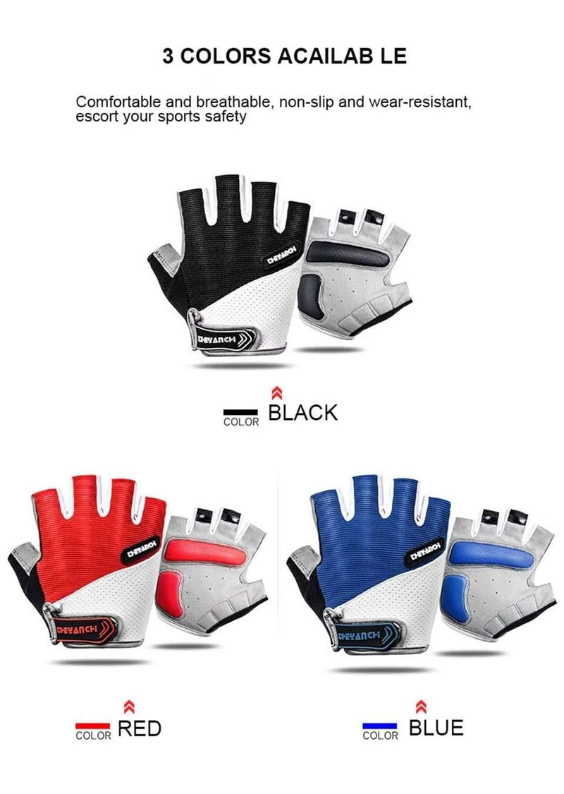 Atmungsaktive Halbfinger-Fahrradhandschuhe mit Anti-Rutsch-Pad, Motorrad-MTB-Rennradhandschuhe, Herren- und Damen-Sport-Fahrradhandschuhe