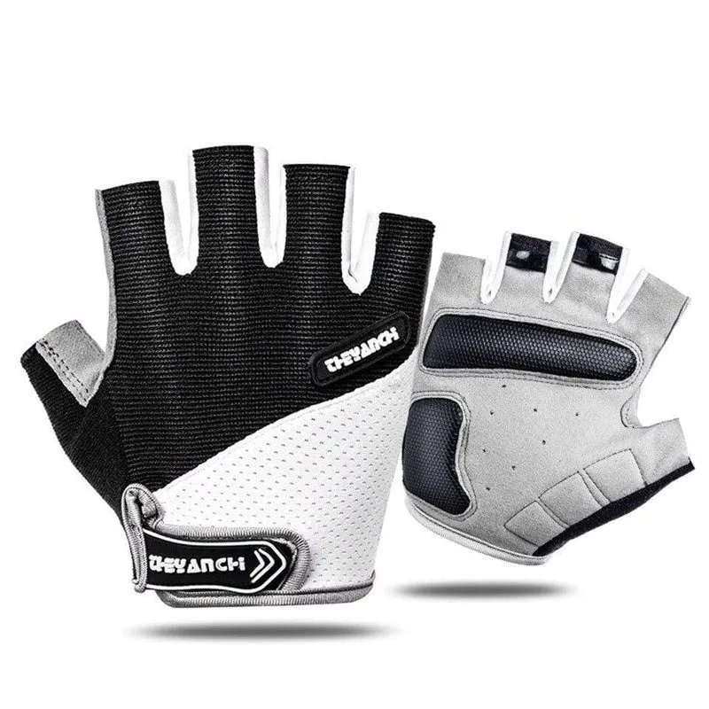 Atmungsaktive Halbfinger-Fahrradhandschuhe mit Anti-Rutsch-Pad, Motorrad-MTB-Rennradhandschuhe, Herren- und Damen-Sport-Fahrradhandschuhe
