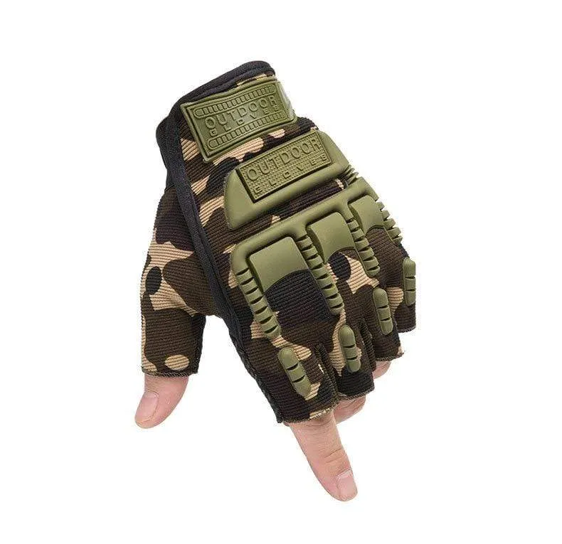 Taktische Handschuhe Camouflage Military Handschuhe Für Fitness Gym Männlichen Gleitschutz Motorrad Männer Frauen Moto Halbe Finger Handschuhe