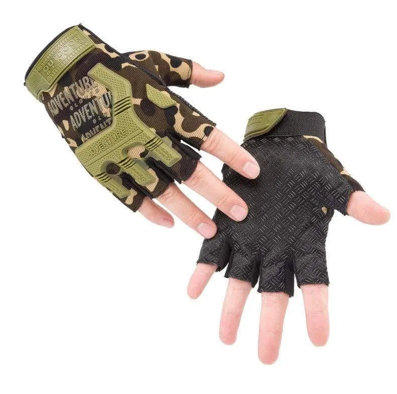 Taktische Handschuhe Camouflage Military Handschuhe Für Fitness Gym Männlichen Gleitschutz Motorrad Männer Frauen Moto Halbe Finger Handschuhe