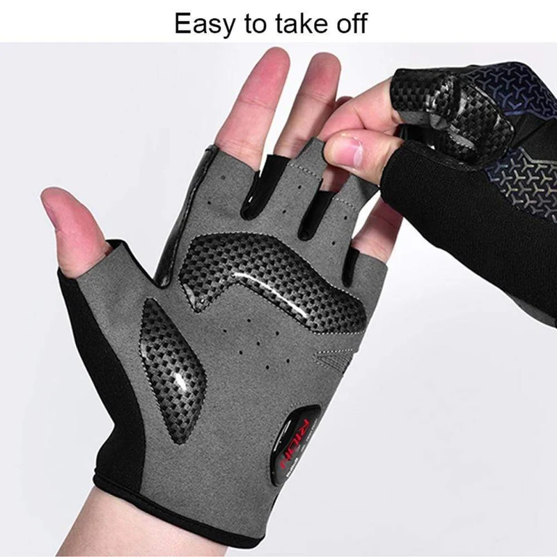 Männer Stoßfest Gel Pad Radfahren Handschuh Halb Finger Sport Handschuhe Sommer Fahrrad Gym Fitness Handschuhe Anti-slip MTB fahrrad Handschuhe