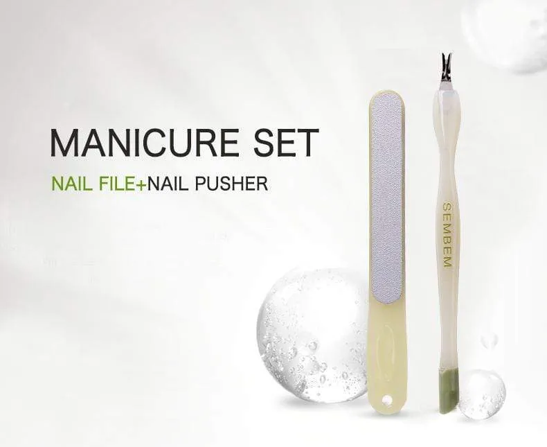 Edelstahl Nagelfeile Maniküre Set Nagelhautschieber Nail Art Gabel Maniküre Werkzeug zum Trimmen abgestorbener Haut Gabel Schieber Trimmer