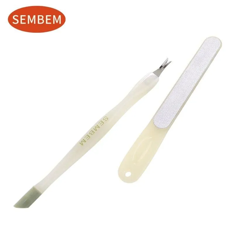 Edelstahl Nagelfeile Maniküre Set Nagelhautschieber Nail Art Gabel Maniküre Werkzeug zum Trimmen abgestorbener Haut Gabel Schieber Trimmer