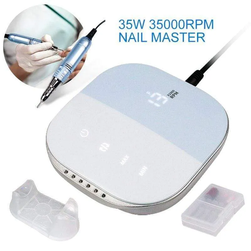 35000 U/min Nail Art Bohrer Gel Elektrischer Nagelbohrer 35 W Nagelpolierer mit Set Nagelbohrer Maniküre Maschine Nagelstudio Werkzeuge