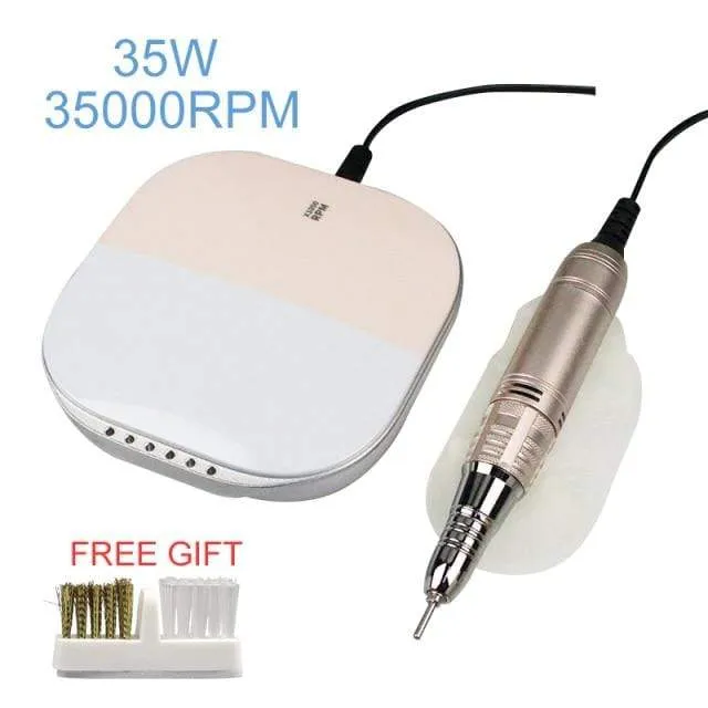 35000 U/min Nail Art Bohrer Gel Elektrischer Nagelbohrer 35 W Nagelpolierer mit Set Nagelbohrer Maniküre Maschine Nagelstudio Werkzeuge