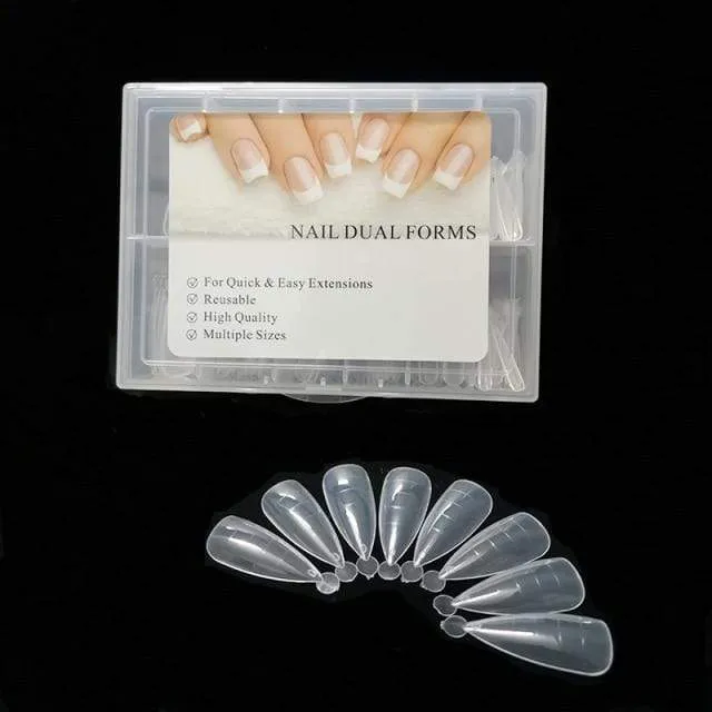 Duale Nagelformen, French False Tips Builder, Poly UV-Nagelgel-System, Acryl-Nagelkunst-Dekorationen, lange vollständige Abdeckung, einfache Werkzeuge