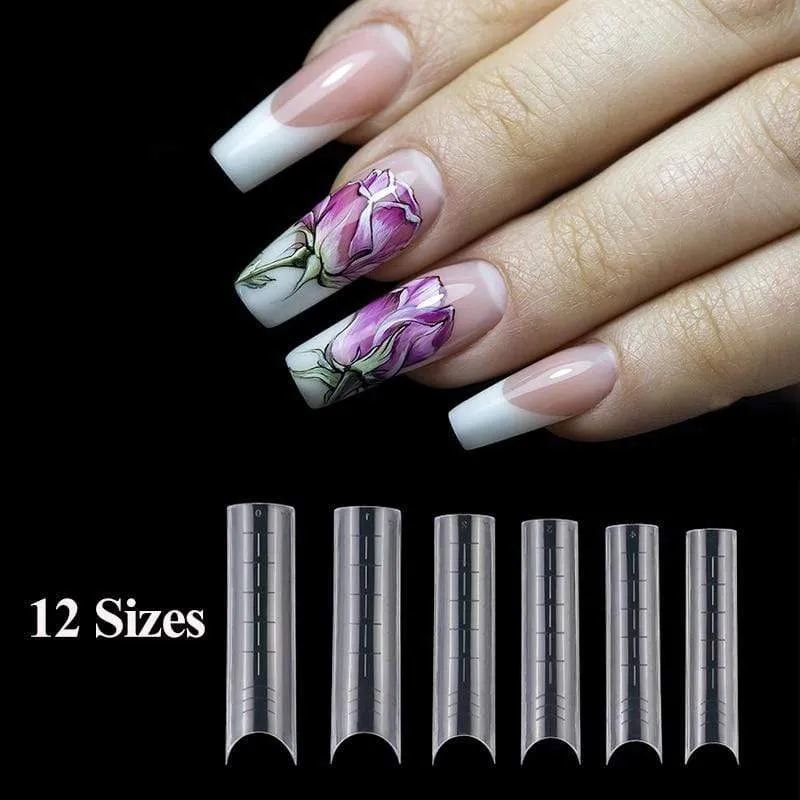 Duale Nagelformen, French False Tips Builder, Poly UV-Nagelgel-System, Acryl-Nagelkunst-Dekorationen, lange vollständige Abdeckung, einfache Werkzeuge