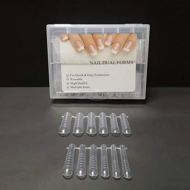 Duale Nagelformen, French False Tips Builder, Poly UV-Nagelgel-System, Acryl-Nagelkunst-Dekorationen, lange vollständige Abdeckung, einfache Werkzeuge