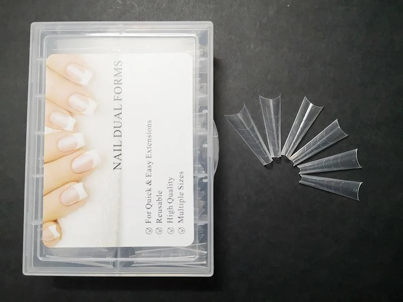 Duale Nagelformen, French False Tips Builder, Poly UV-Nagelgel-System, Acryl-Nagelkunst-Dekorationen, lange vollständige Abdeckung, einfache Werkzeuge